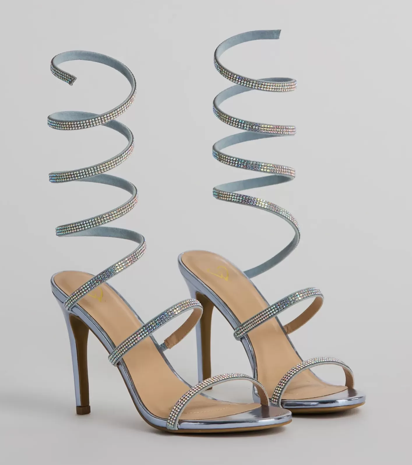 Windsor Special Surprise Rhinestone Spiral Stiletto Heels BLUE Shop