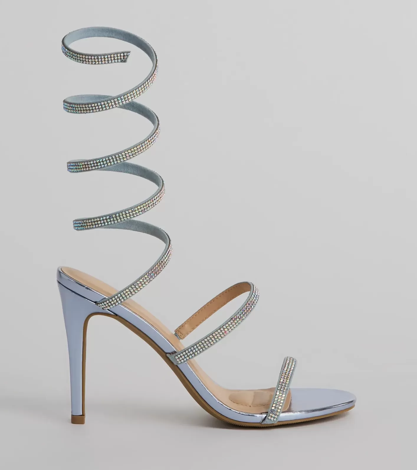 Windsor Special Surprise Rhinestone Spiral Stiletto Heels BLUE Shop