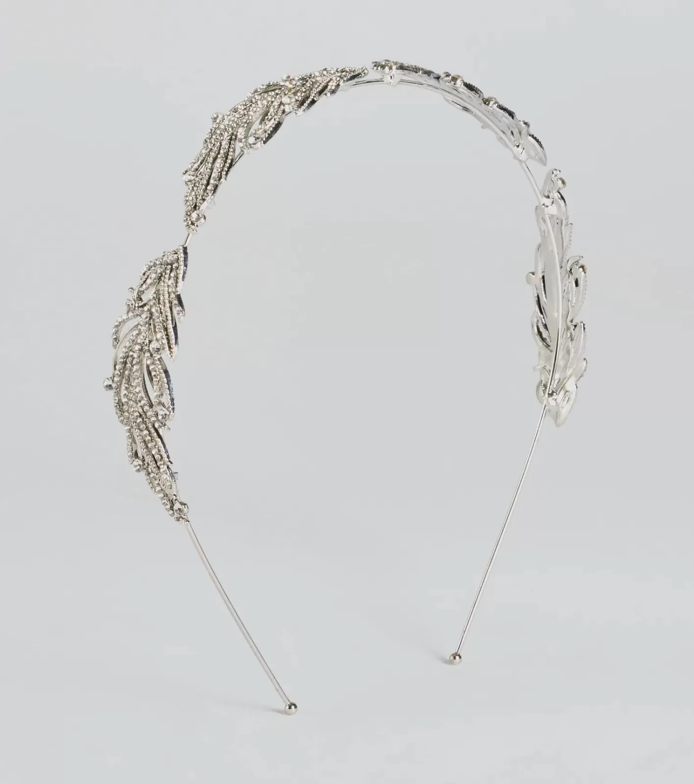 Windsor Statement Rhinestone Leaf Headband SILVER Best Sale