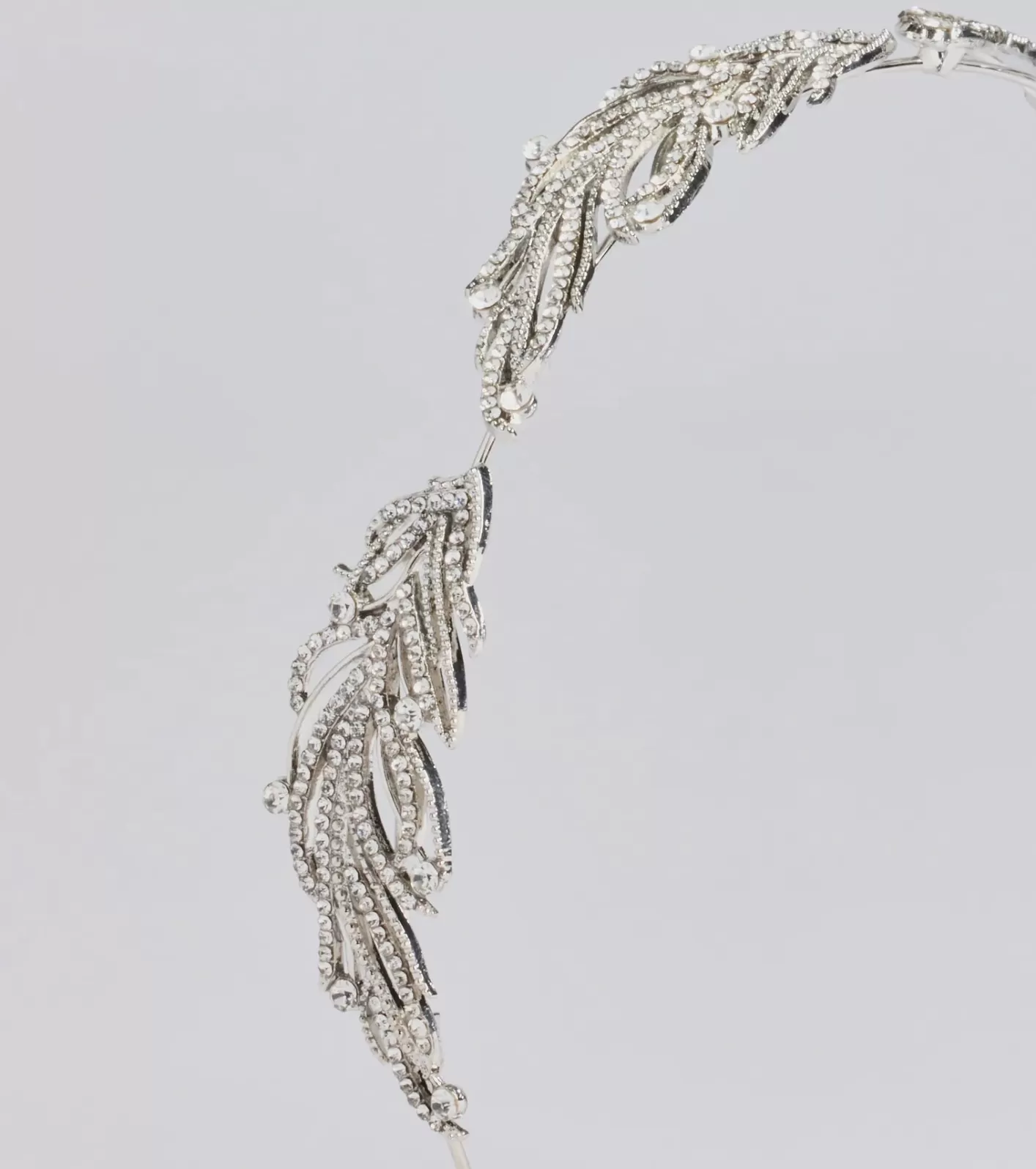 Windsor Statement Rhinestone Leaf Headband SILVER Best Sale
