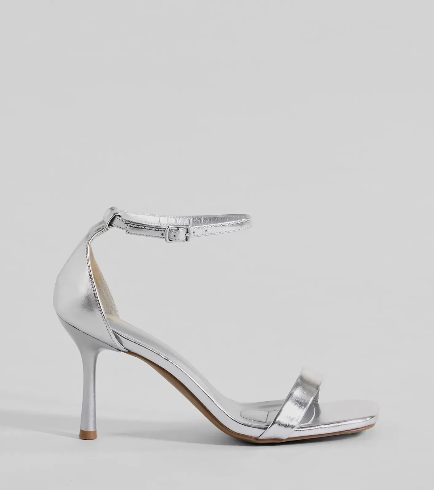 Windsor Step Out In Chic Faux Leather Stiletto Heels SILVER Cheap