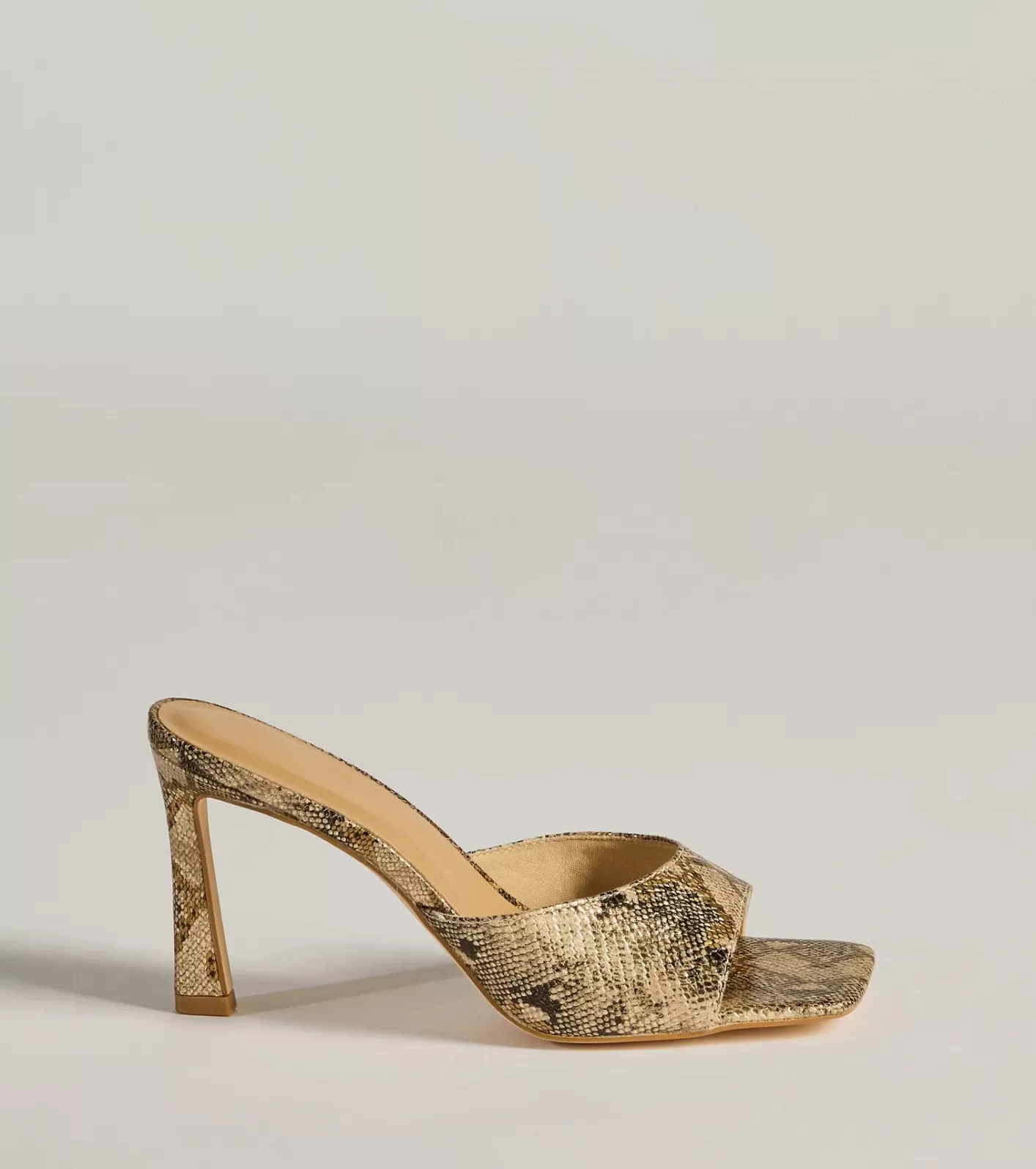 Windsor Striking Chic Print Stiletto Mules SNAKE New