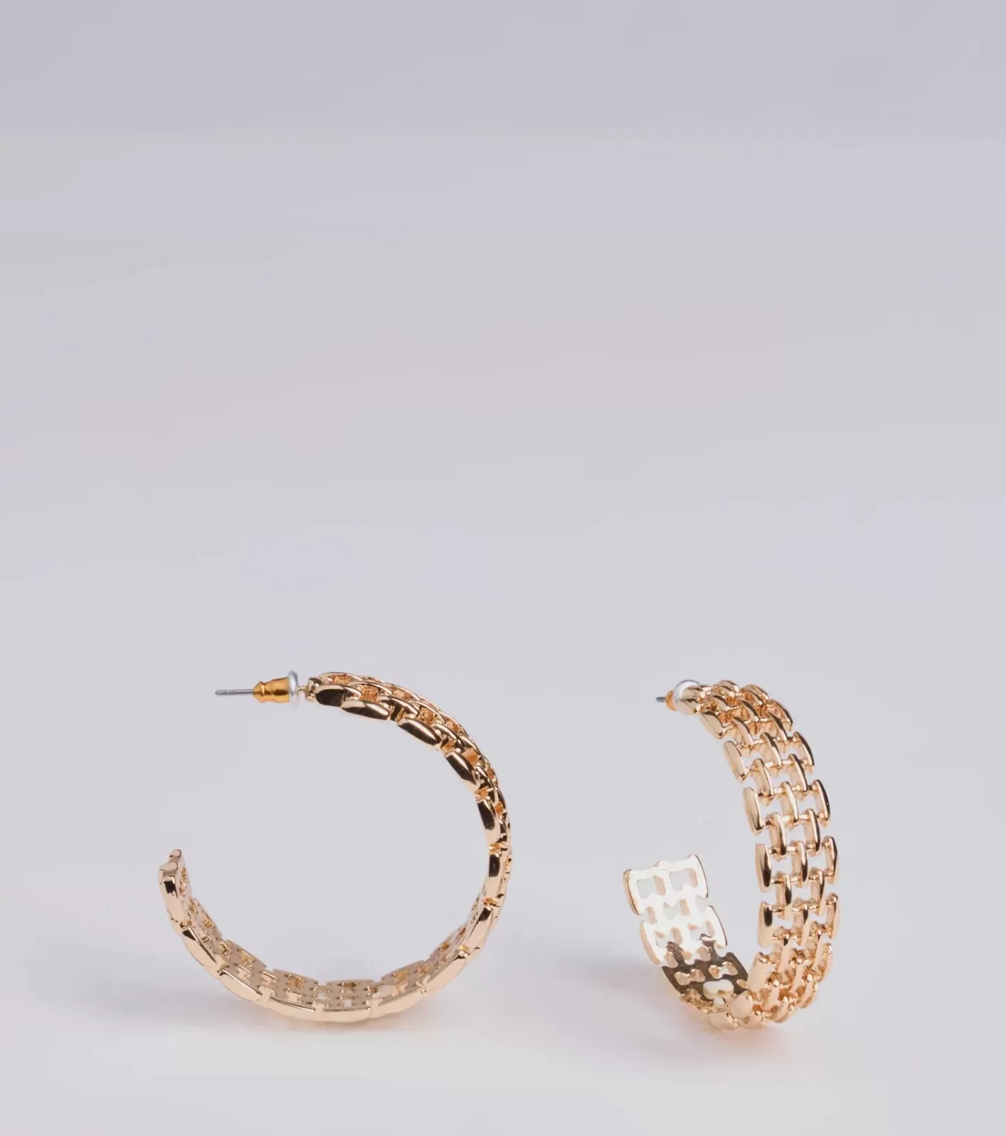Windsor Stunning Detail Textured Hoop Earrings GOLD Sale