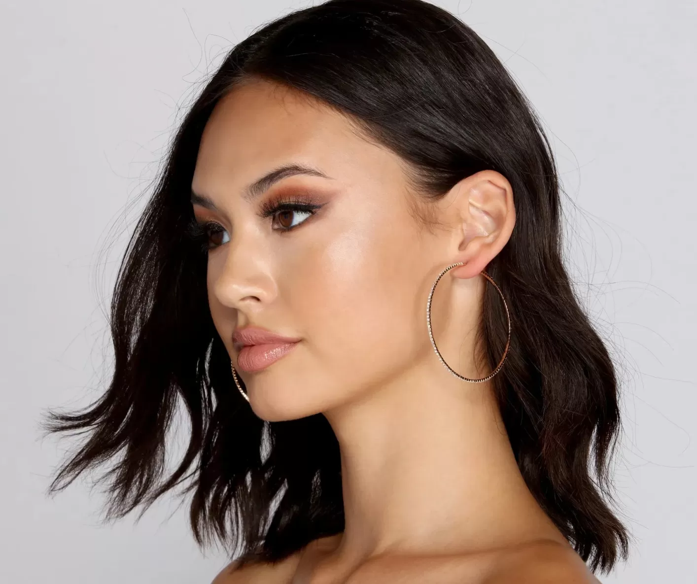 Windsor Stunning Sparkle Large Hoop Earrings GOLD Discount