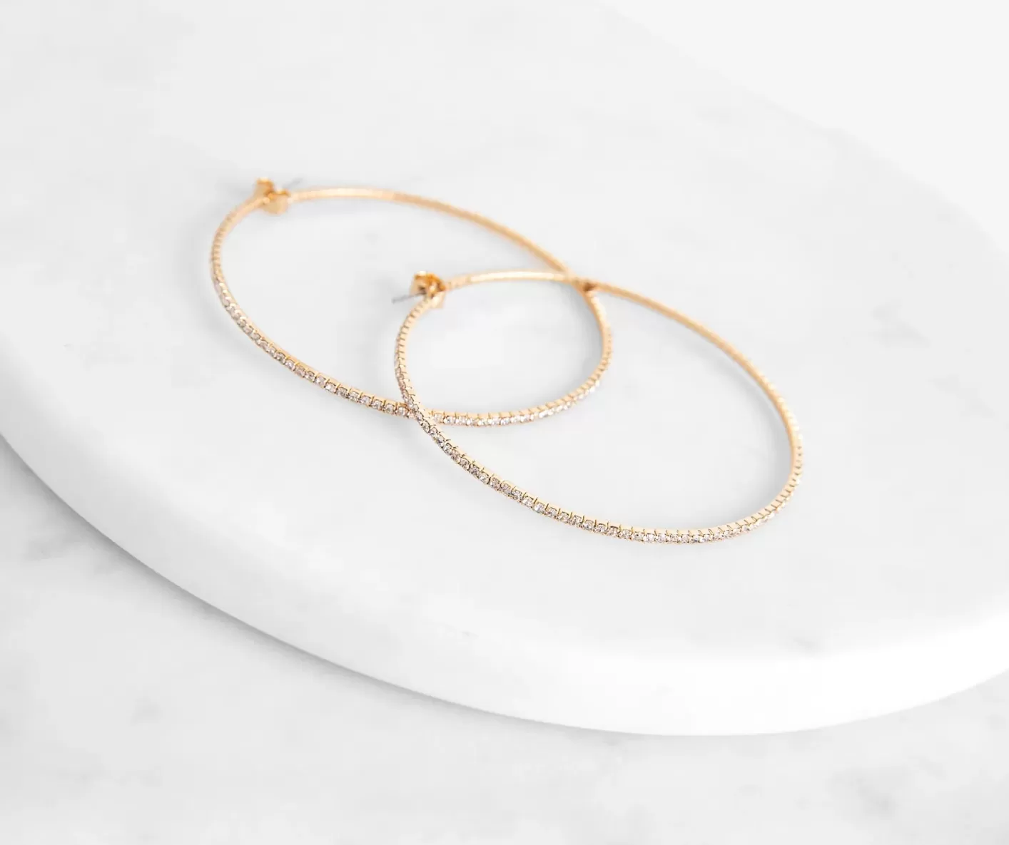 Windsor Stunning Sparkle Large Hoop Earrings GOLD Discount