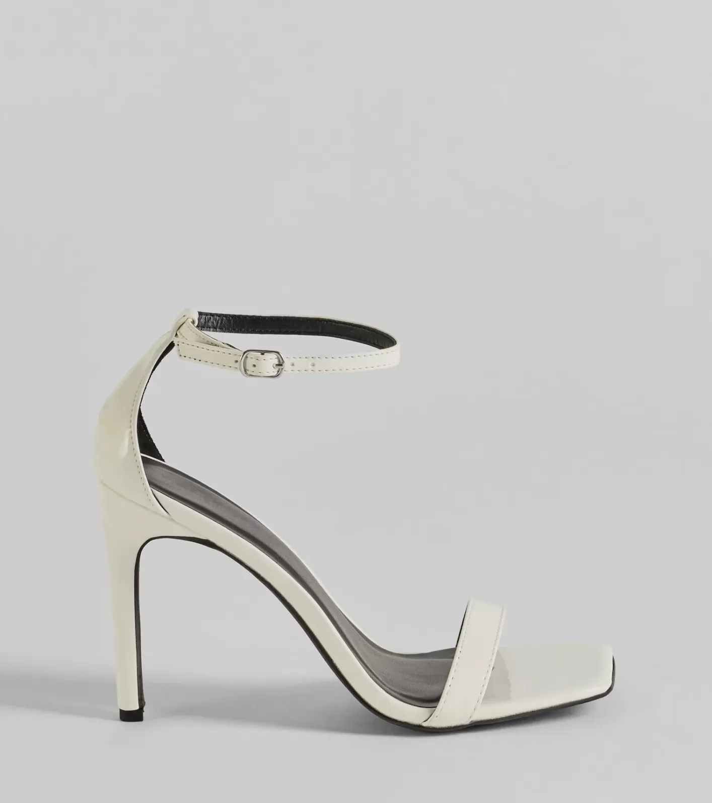 Windsor Style Pop Patent Faux Leather Stiletto Heels WHITE Best Sale