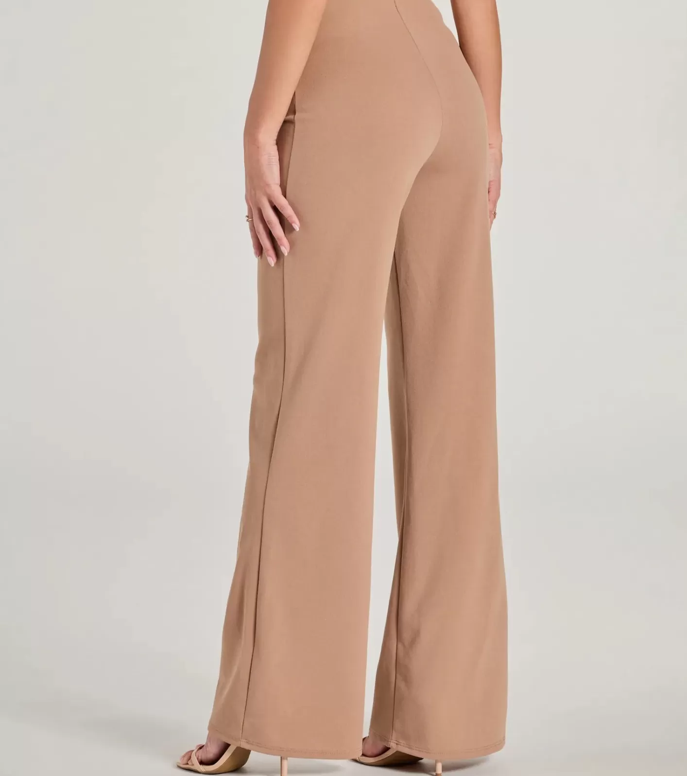 Windsor Stylish Impression High Rise Straight Leg Trouser Pants TAUPE Cheap