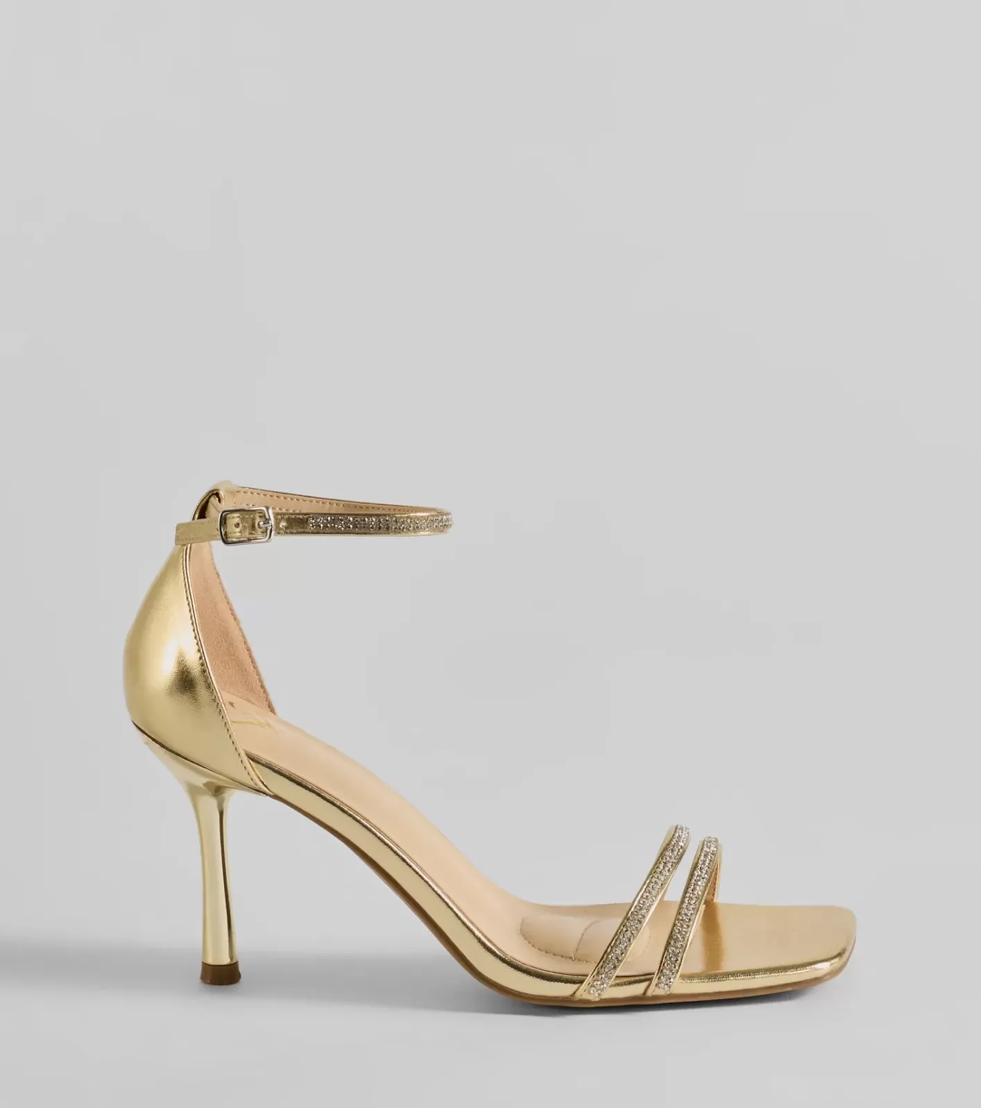 Windsor Subtle Luxe Rhinestone Metallic Stiletto Heels GOLD Best Sale