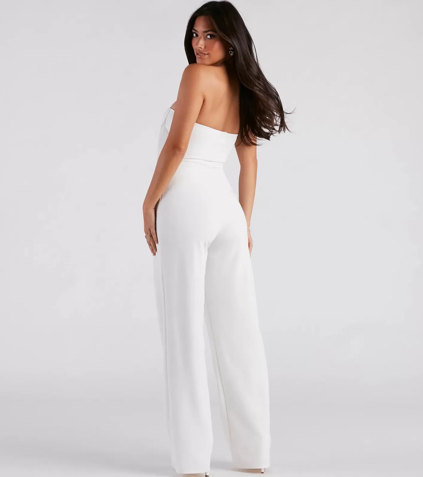 Windsor Such A Chic Vibe Strapless Jumpsuit IVORY Clearance