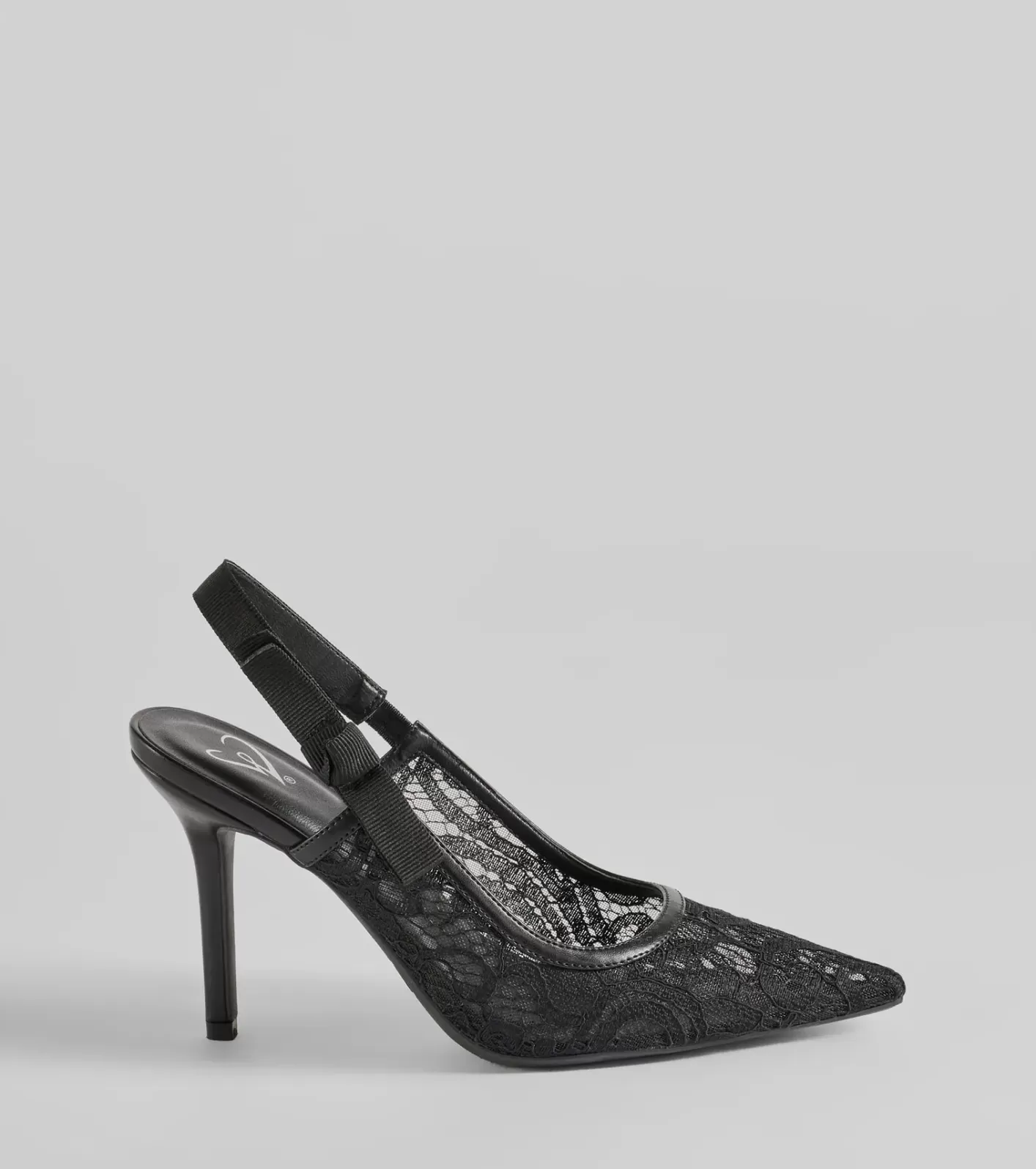 Windsor Sweet Cuties Lace Slingback Stiletto Pumps BLACK Fashion