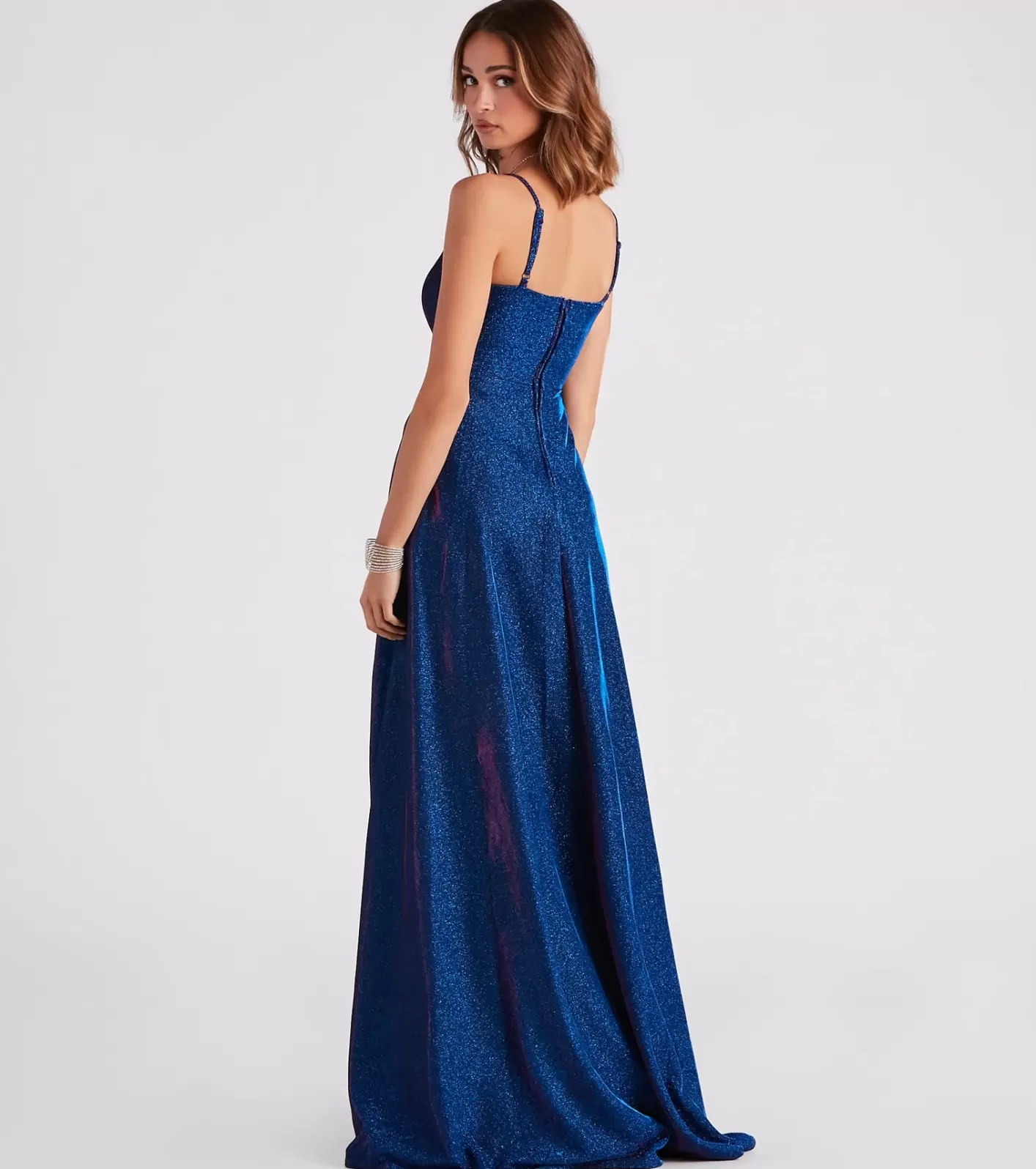 Windsor Tanya Formal Glitter A-Line Long Dress SAPPHIRE Outlet