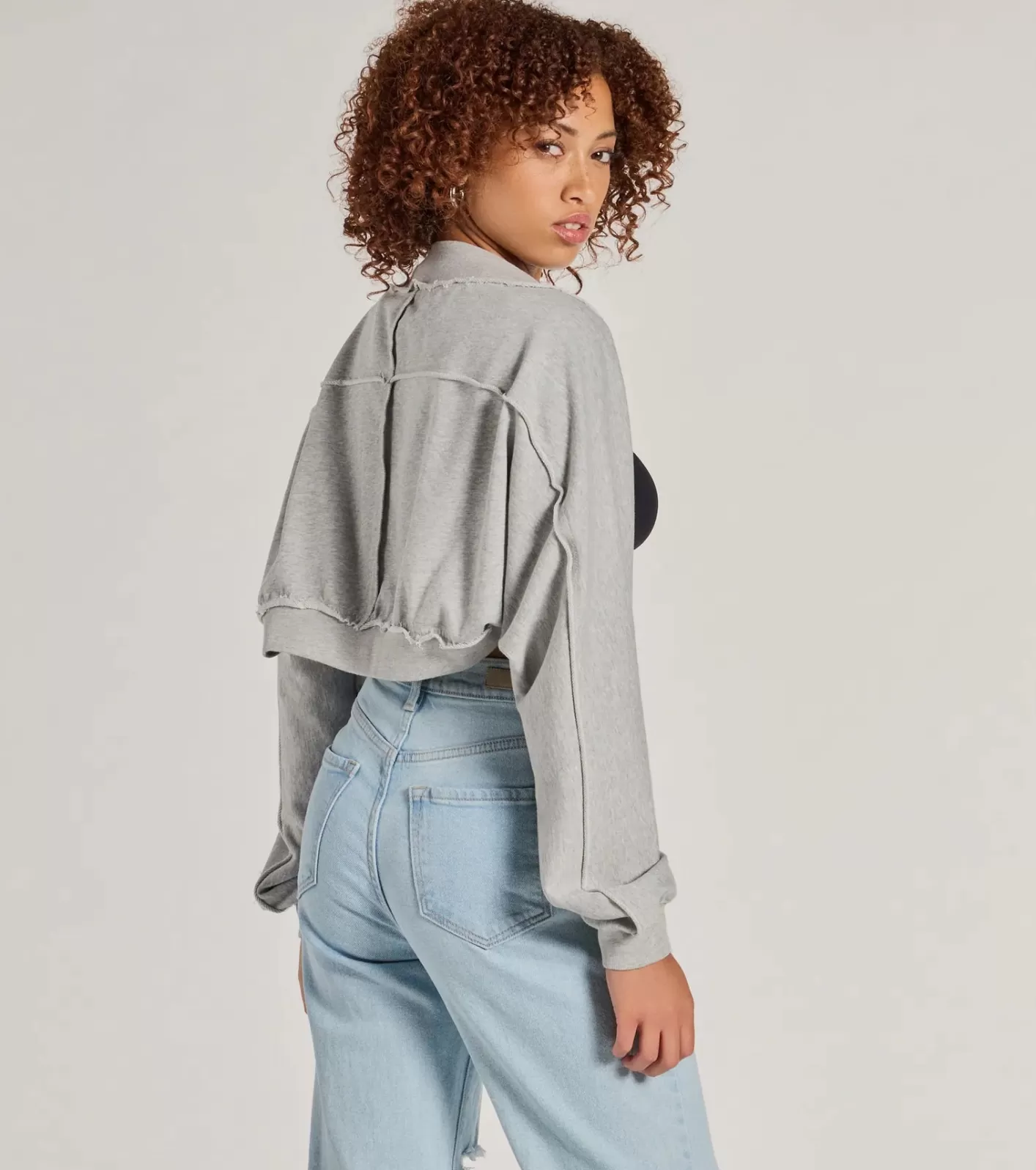 Windsor The Essential Cotton Knit Long Sleeve Bolero HEATHERGRAY Cheap