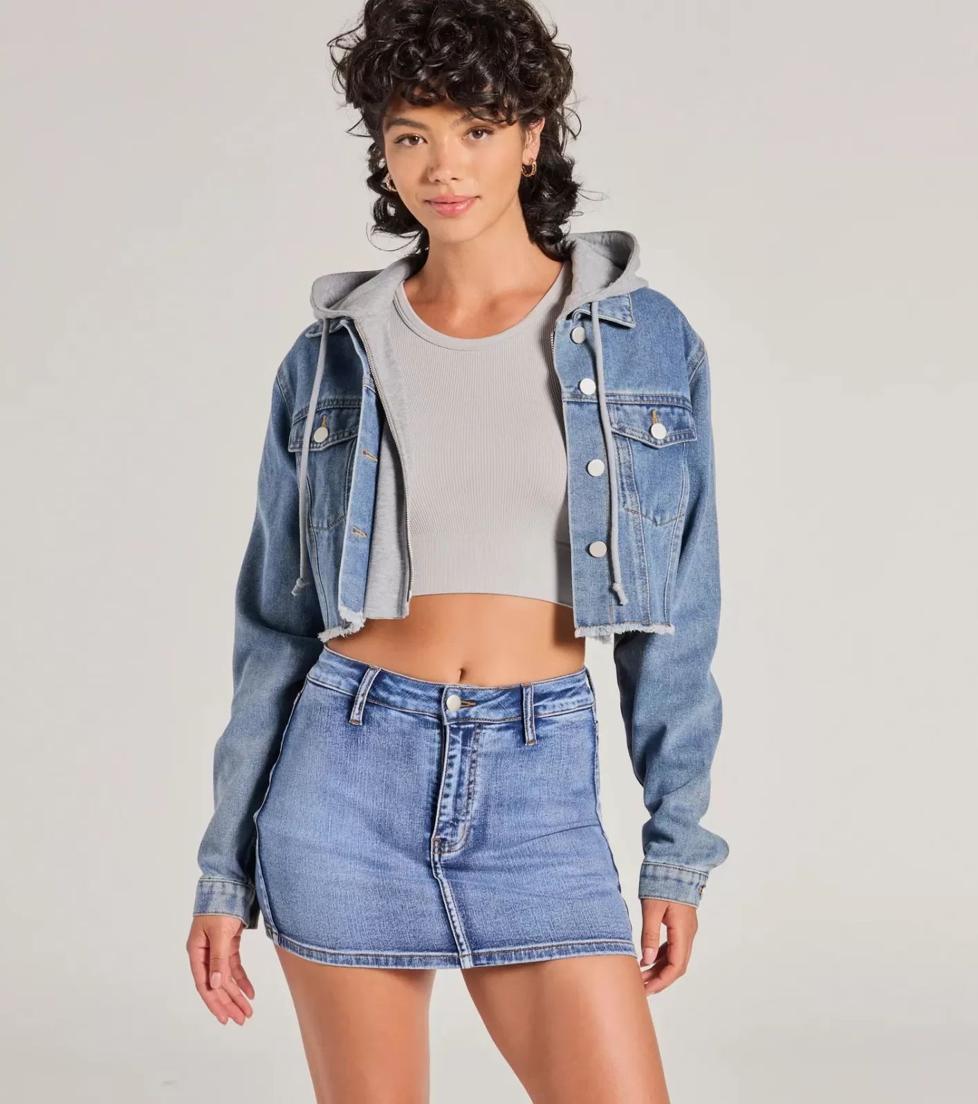 Windsor The Next Level Cropped Fleece Jacket DENIM Sale