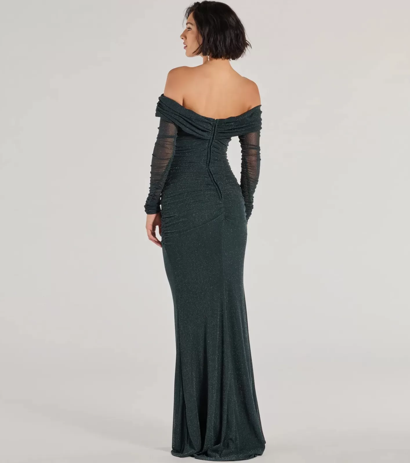 Windsor Tova Off The Shoulder Glitter Mermaid Dress HUNTER Discount