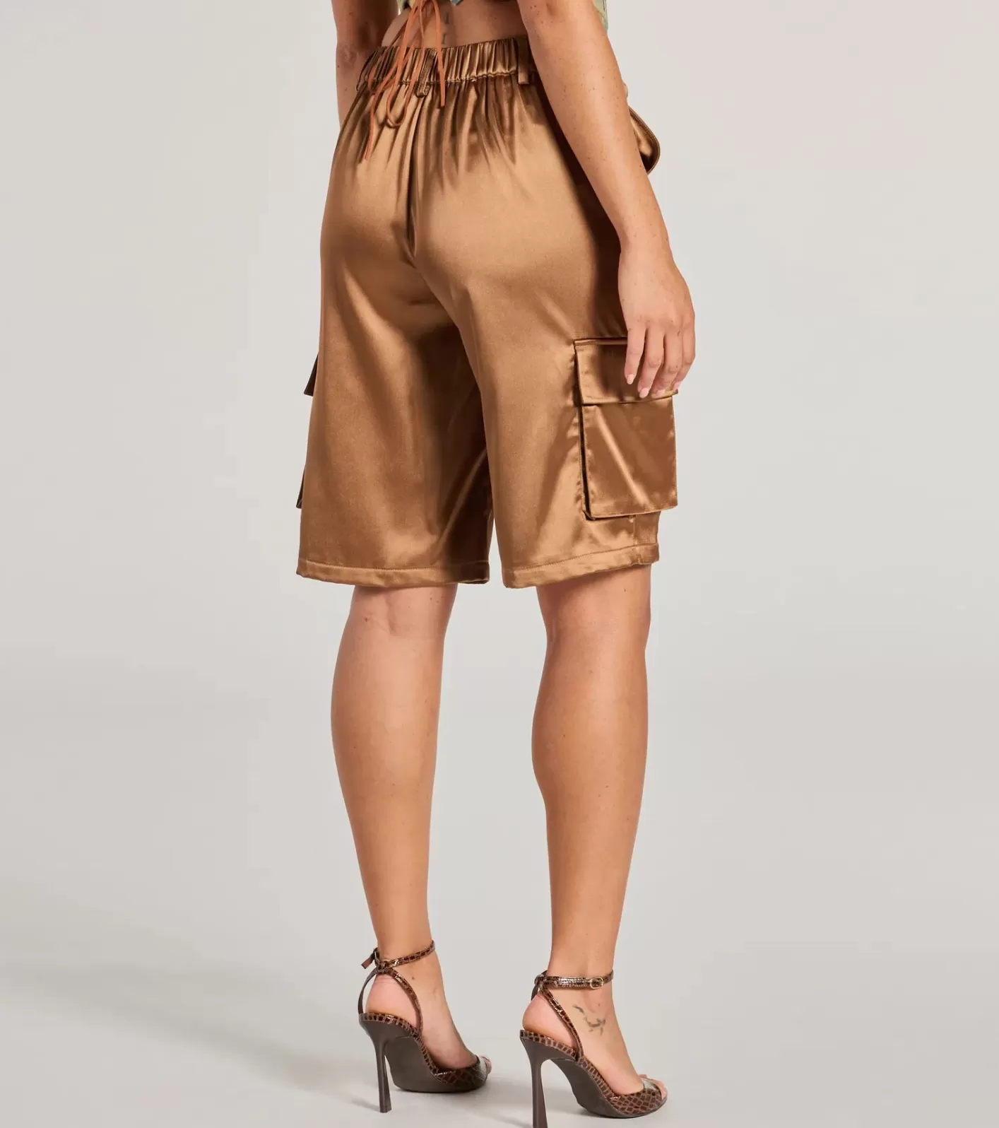 Windsor Trendsetter Vibes Satin Cargo Jorts BROWN Online