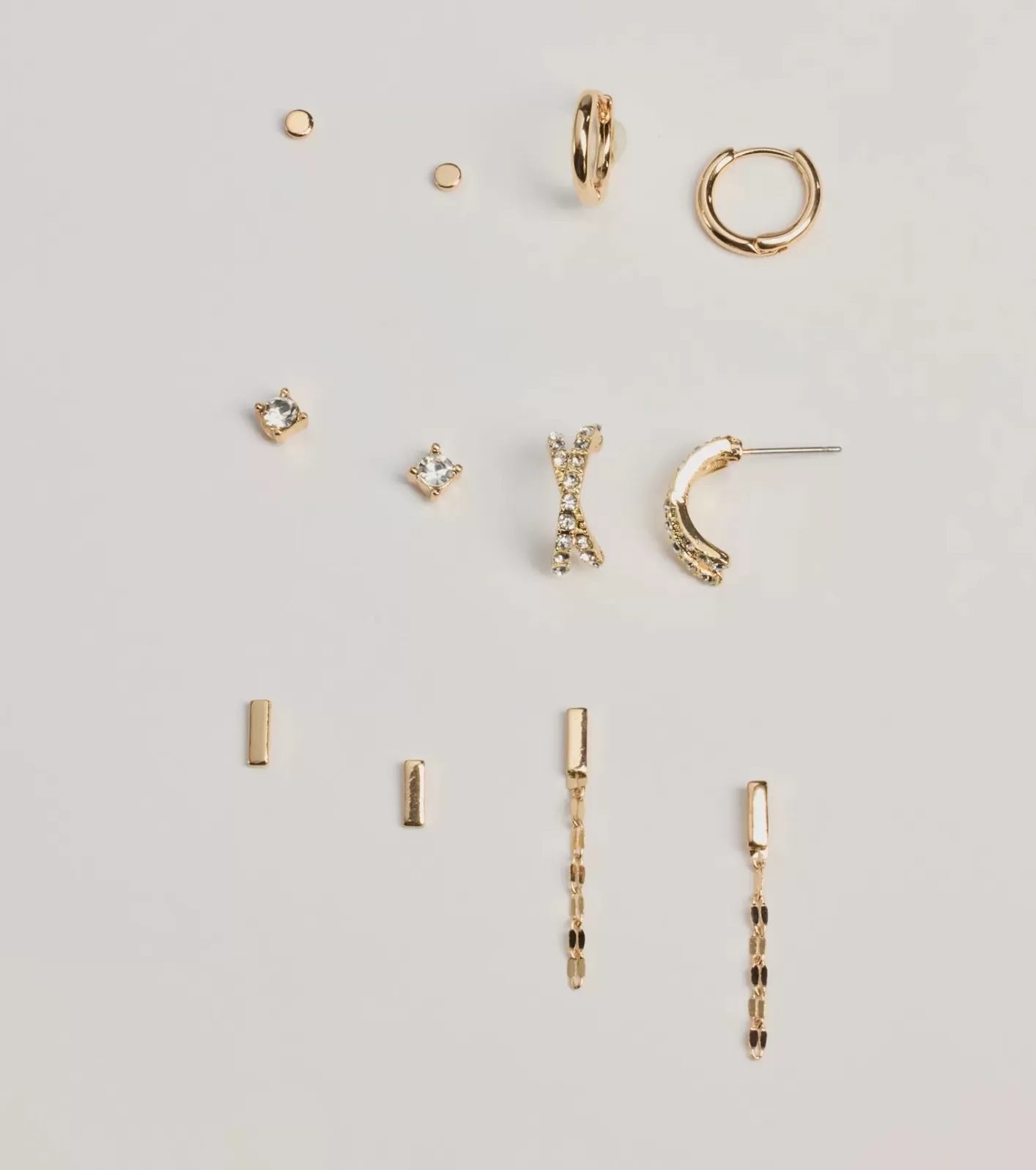 Windsor Trendy Deets Stud And Hoop Earrings Set GOLD Cheap