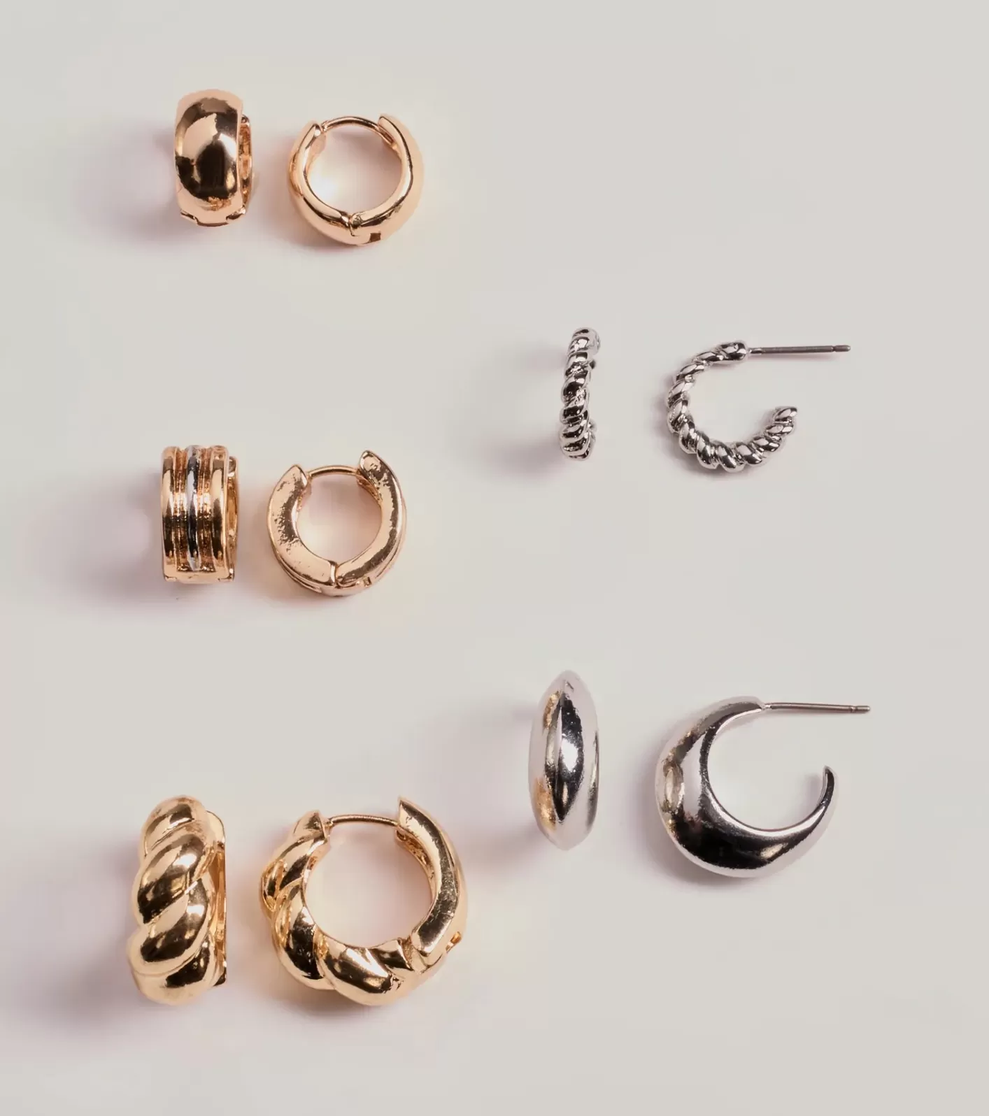 Windsor Trendy Mixed Metals Hoop Earrings Set MULTI Flash Sale