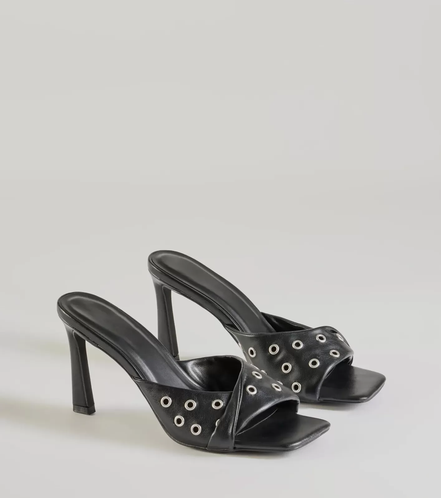 Windsor Trendy Twist Strap Stiletto Mules BLACK Flash Sale