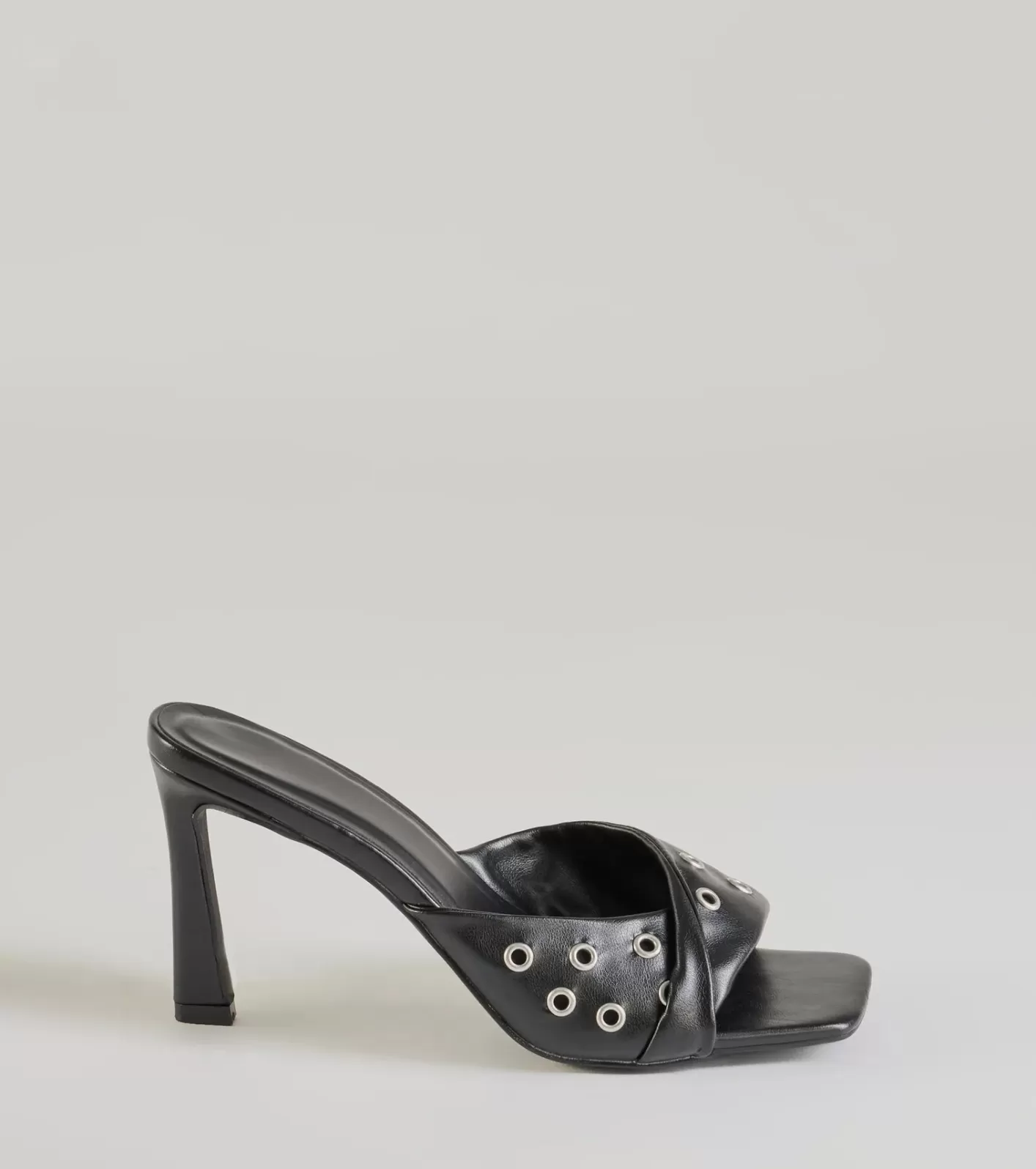 Windsor Trendy Twist Strap Stiletto Mules BLACK Flash Sale