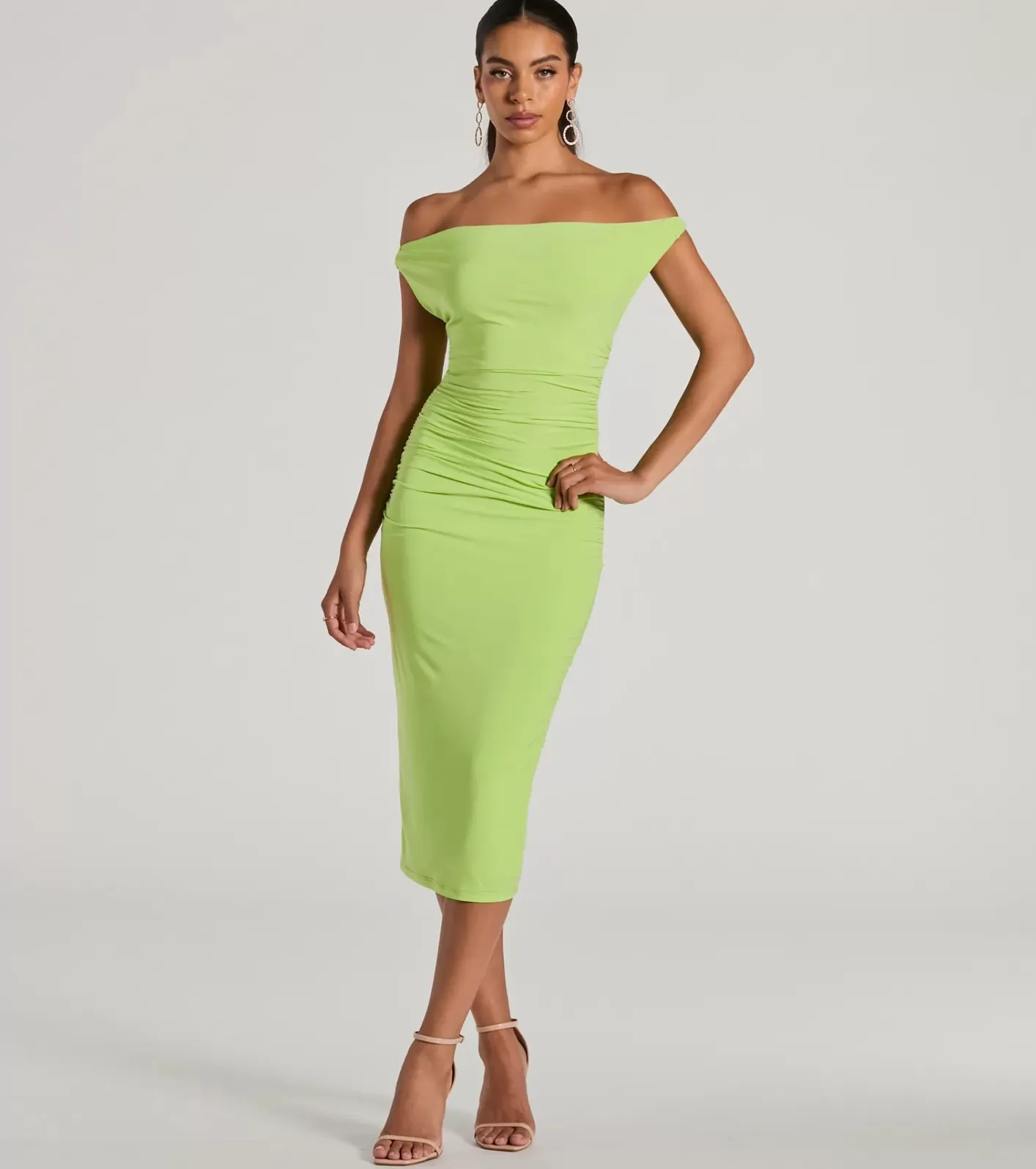 Windsor Tricks Of The Trade Convertible Bodycon Midi Dress NEONYELLOW Sale