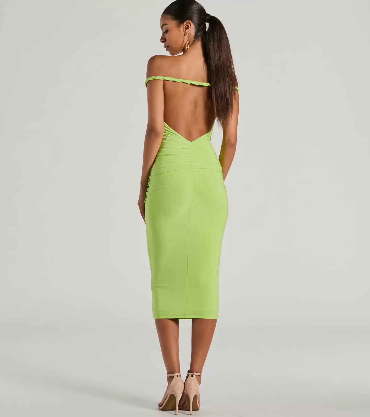 Windsor Tricks Of The Trade Convertible Bodycon Midi Dress NEONYELLOW Sale