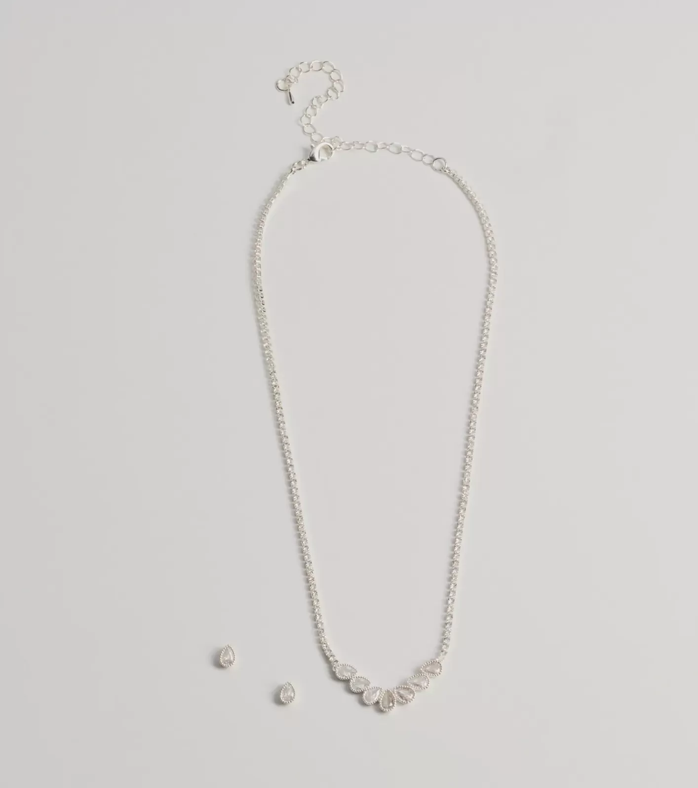 Windsor Unforgettable Luxe Clear Gemstone Necklace Set SILVER Cheap