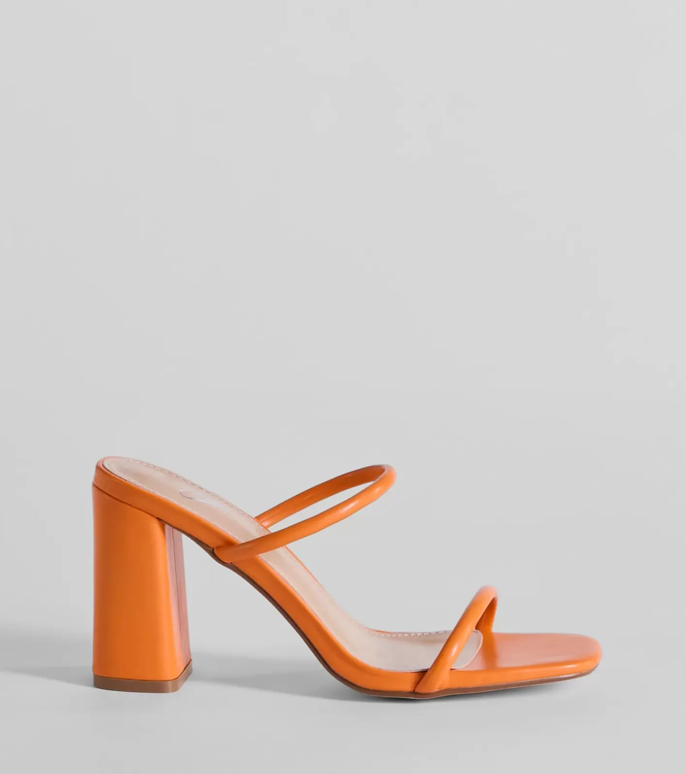 Windsor Versatile Dream Strappy Faux Leather Block Heels ORANGE Best Sale