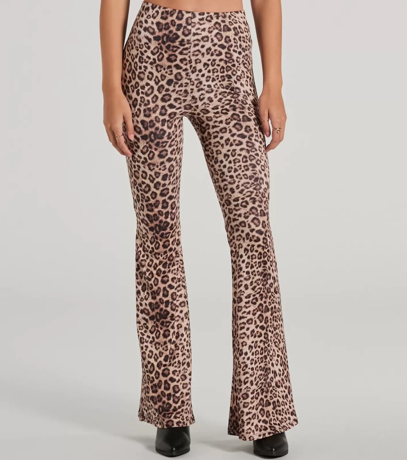 Windsor Walk On The Wild Side High Rise Flare Pants LEOPARD Outlet