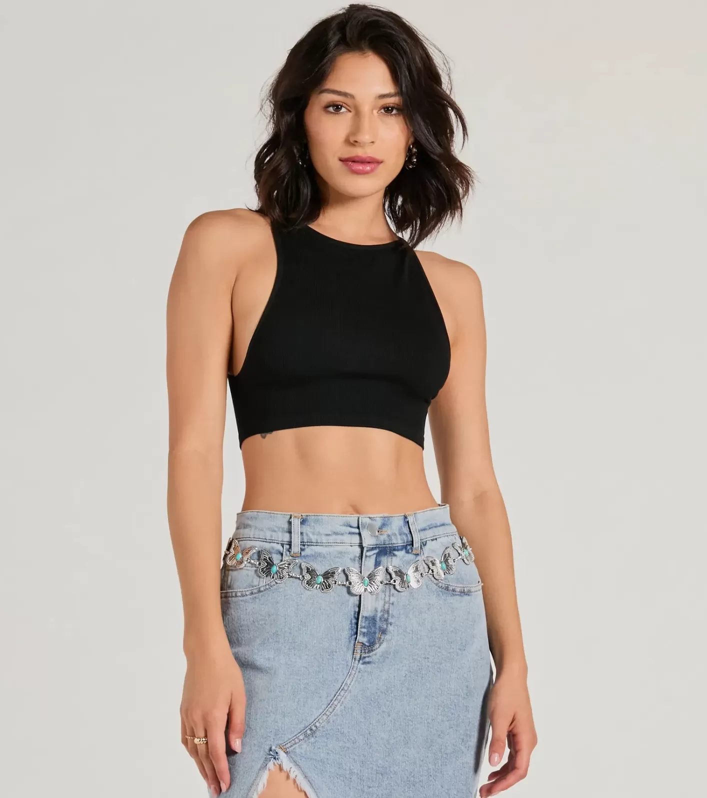 Windsor Western Chic Butterfly Chain Belt SILVER Online