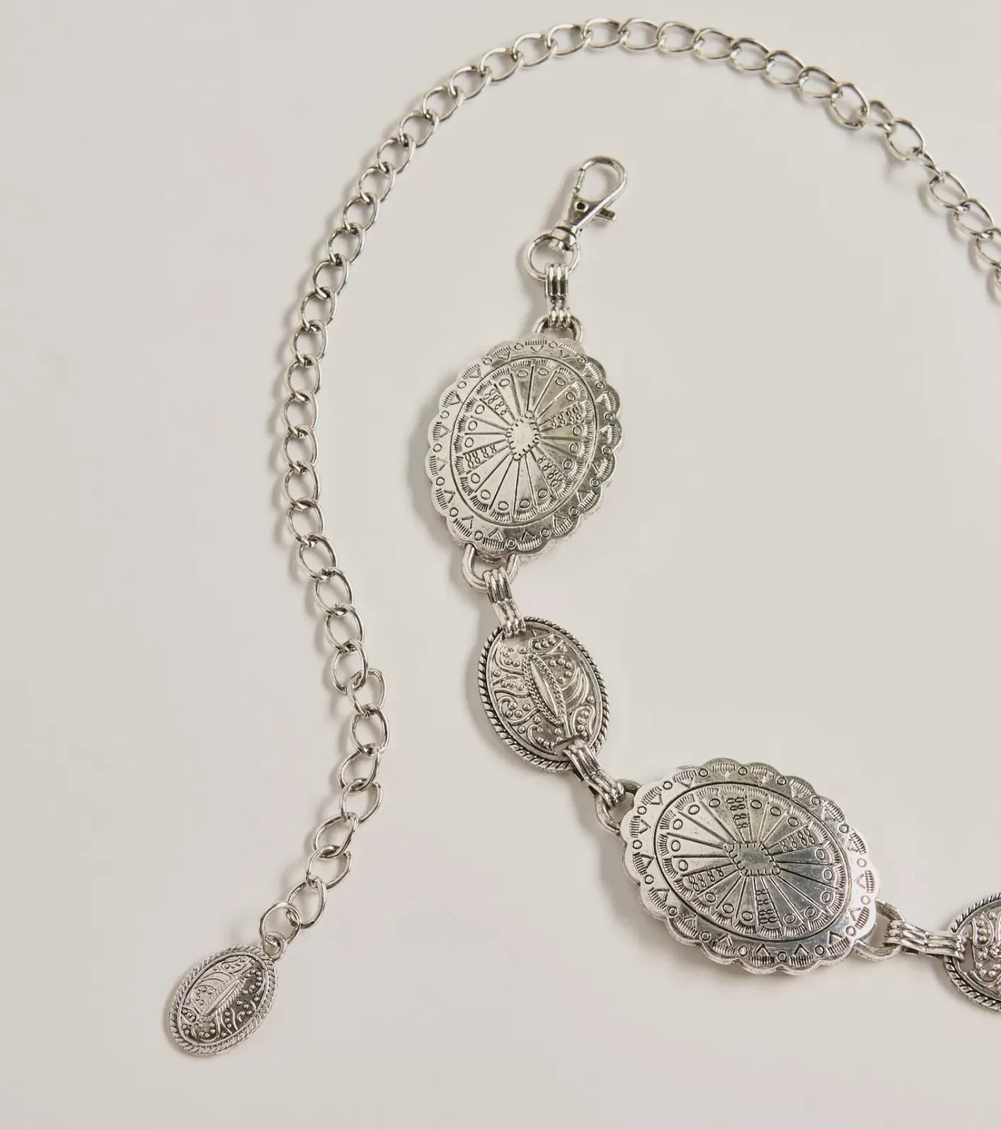 Windsor Western Flair Concho Metal Chain Belt SILVER Shop