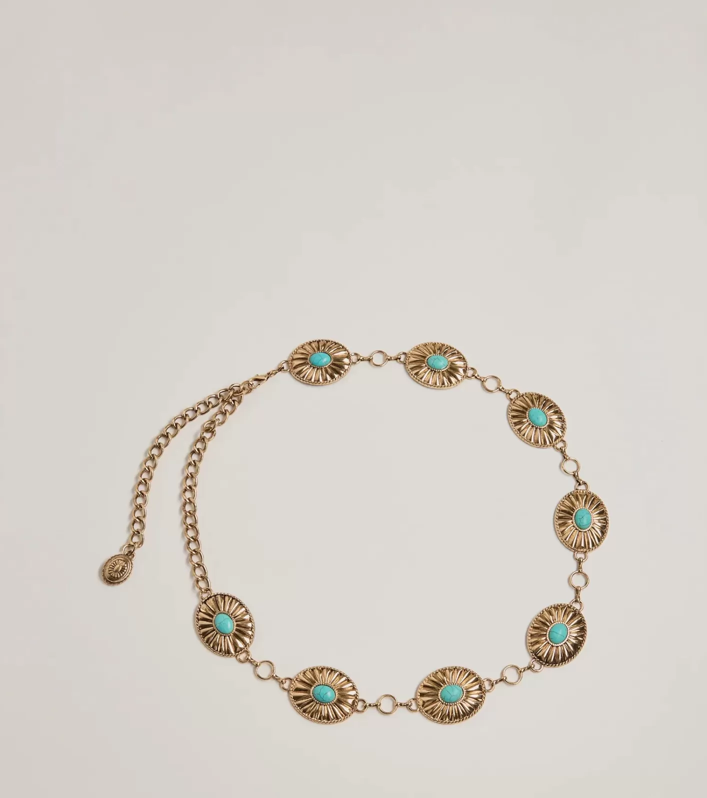 Windsor Western Glam Concho Chain Stone Belt GOLD Outlet