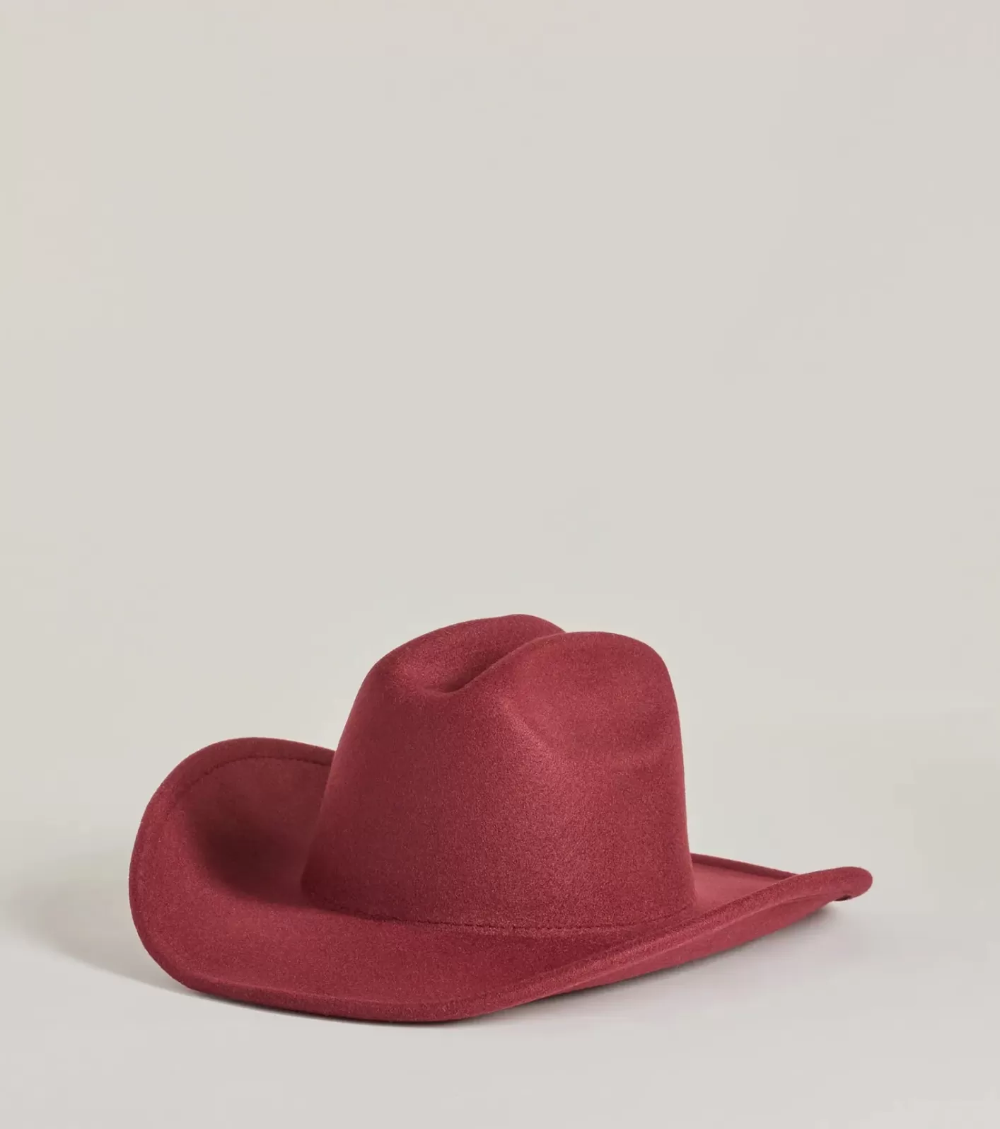Windsor Western Glam Faux Wool Cowboy Hat WINE Cheap