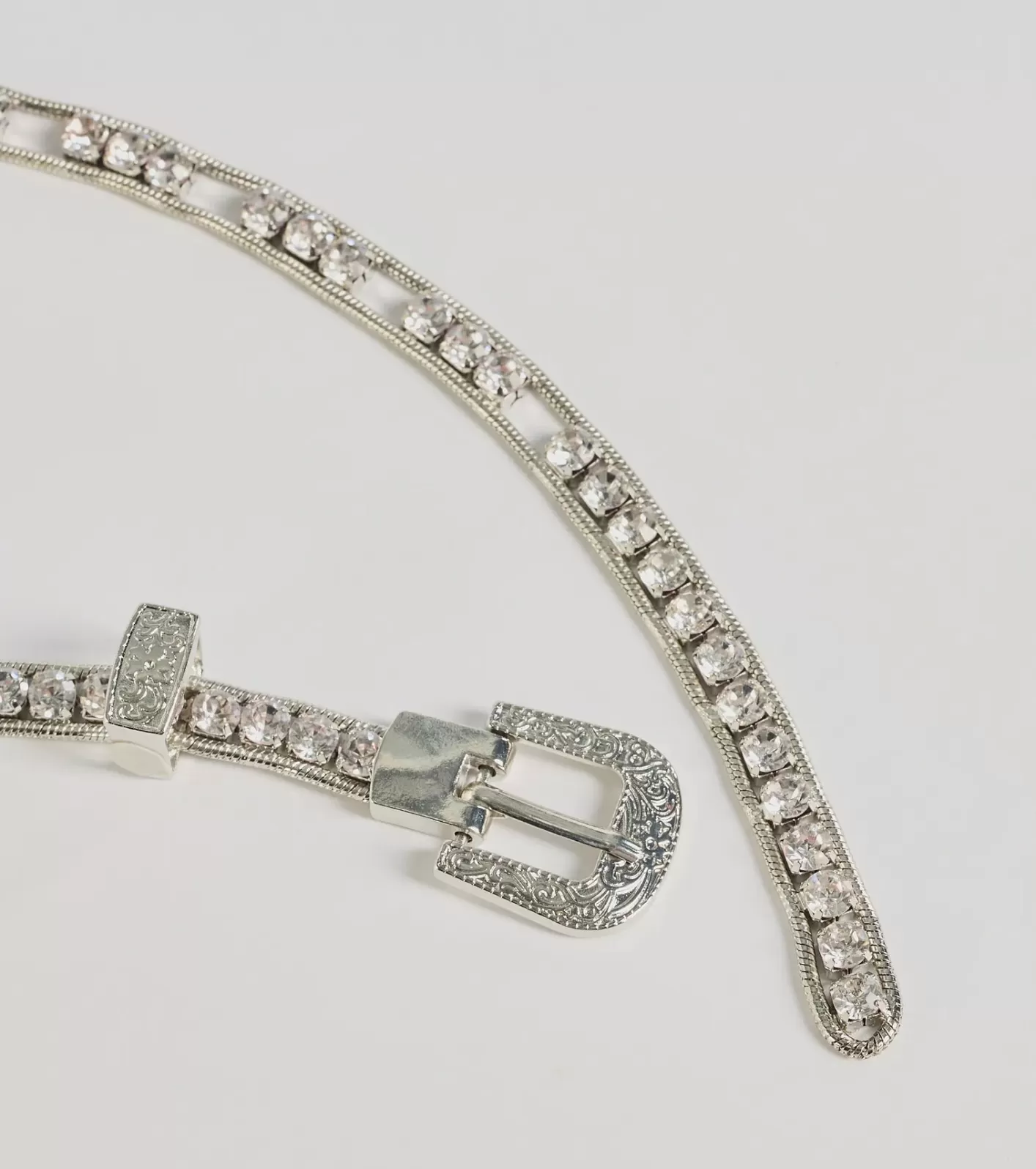 Windsor Western Luxe Rhinestone Belt SILVER Shop