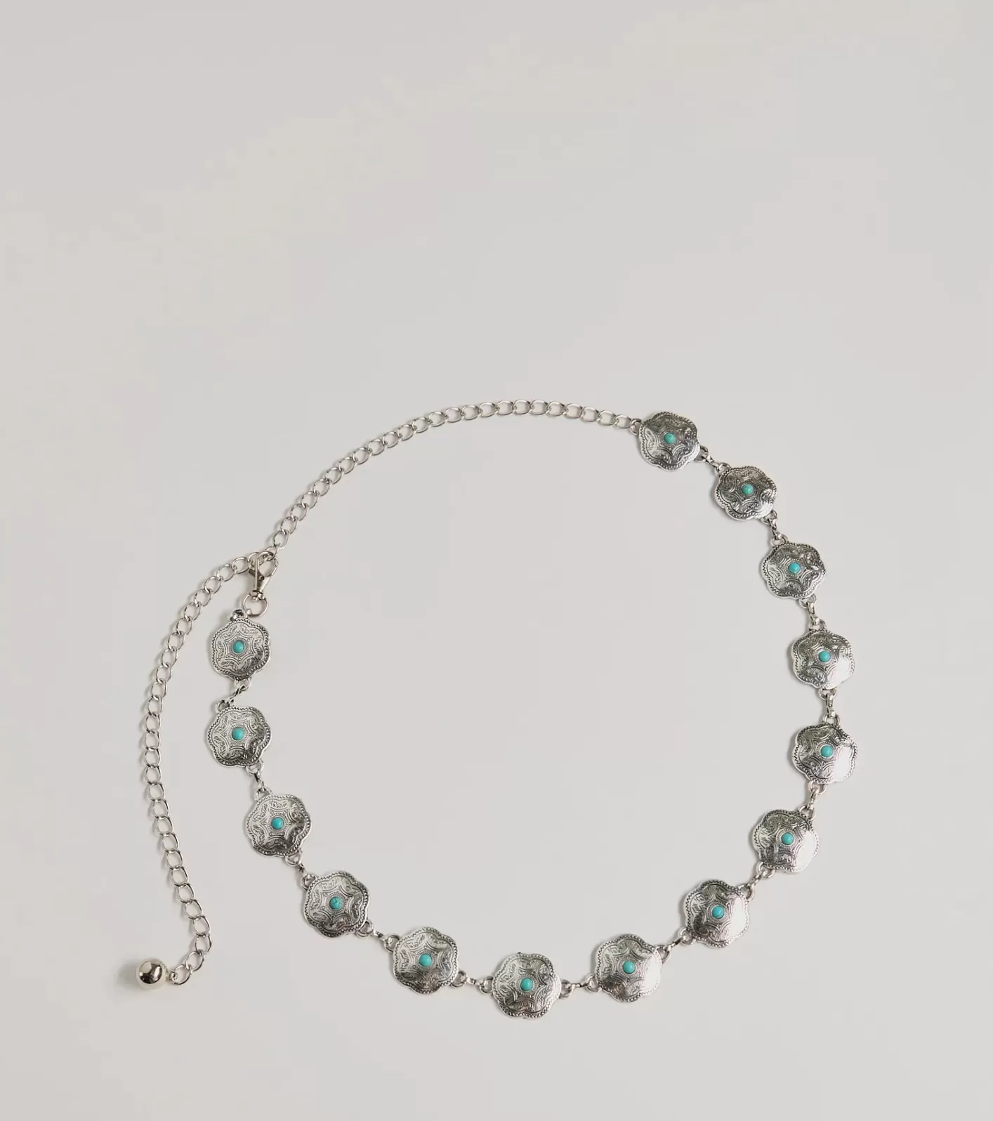 Windsor Western Wanderlust Concho Chain Belt SILVER Outlet
