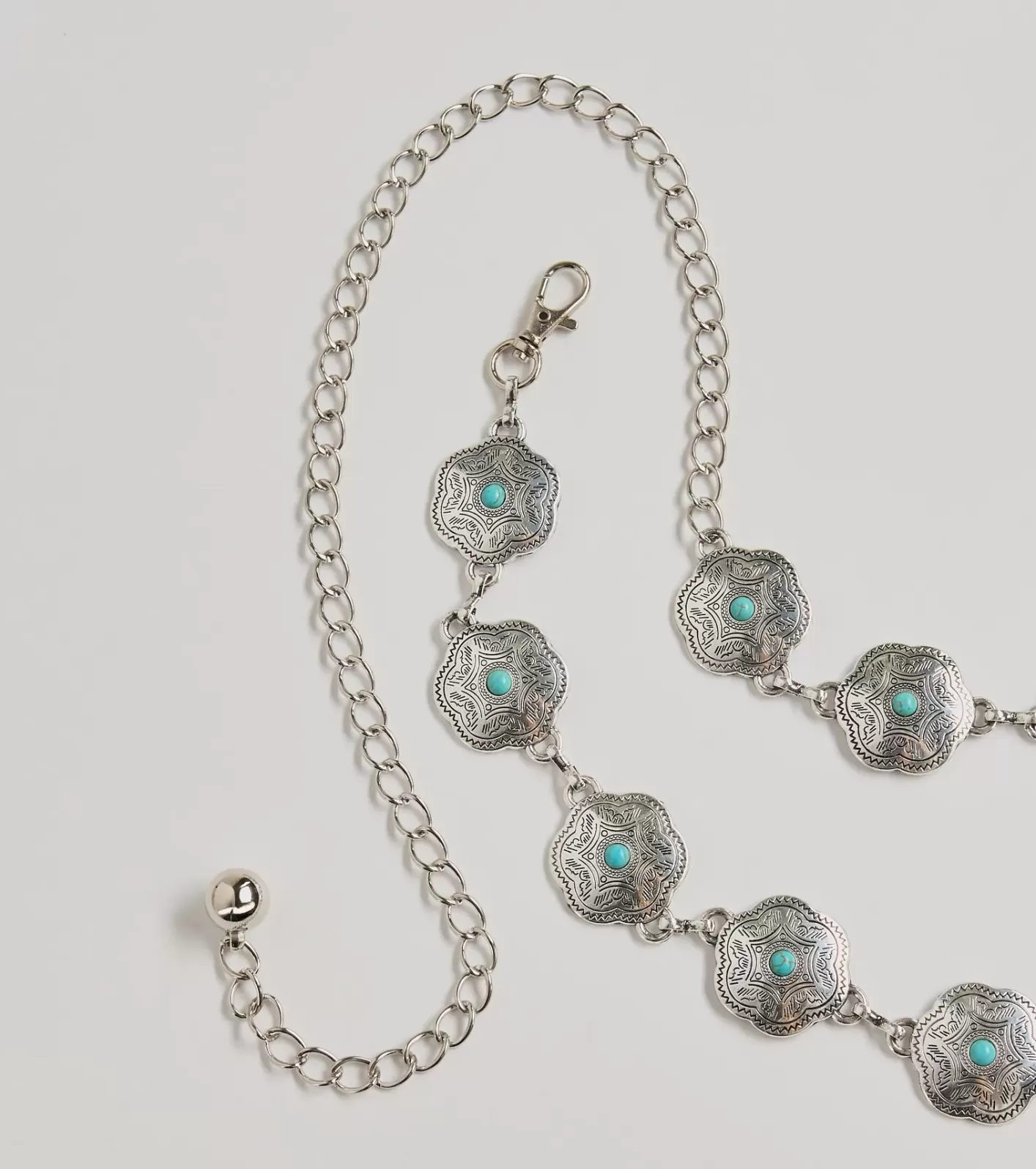 Windsor Western Wanderlust Concho Chain Belt SILVER Outlet