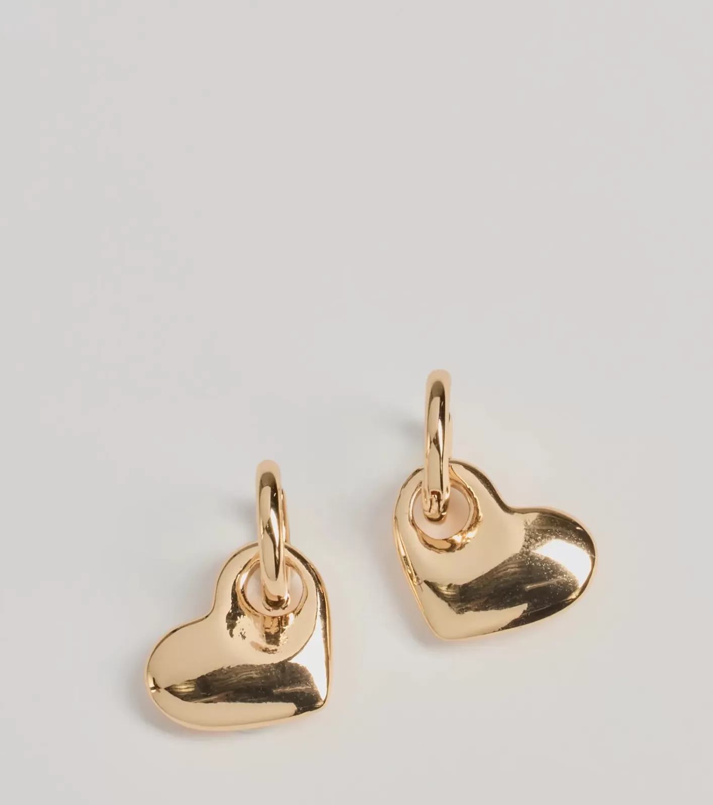 Windsor Whimsical Romance Heart Charm Huggie Earrings GOLD New