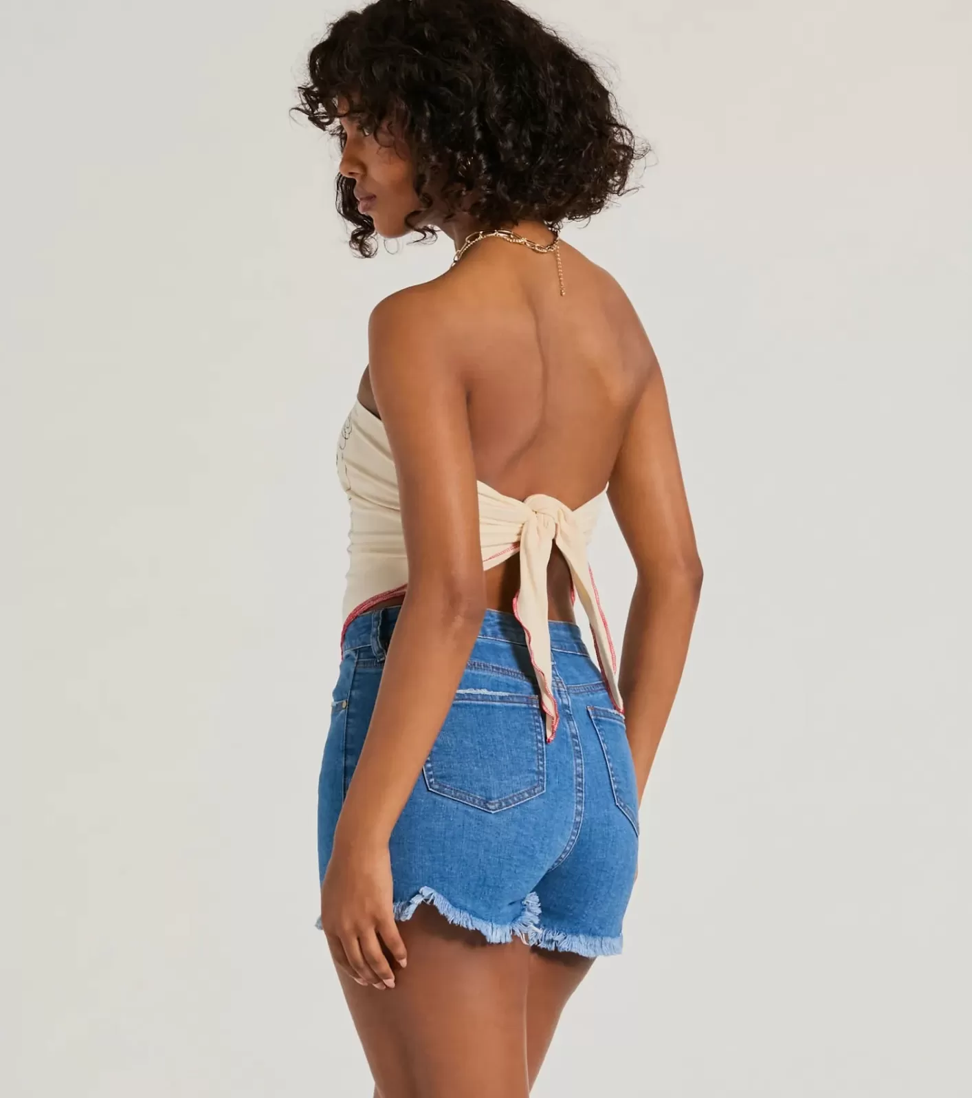 Windsor Whiskey Social Club Strapless Graphic Crop Top NATURAL Discount