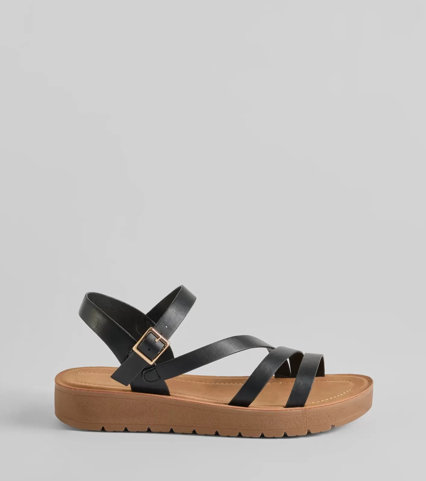 Windsor Wrap Around The Block Strappy Platform Sandals BLACK Cheap